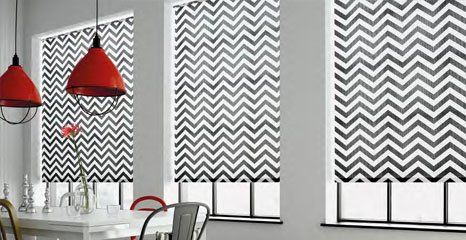 black and white blinds