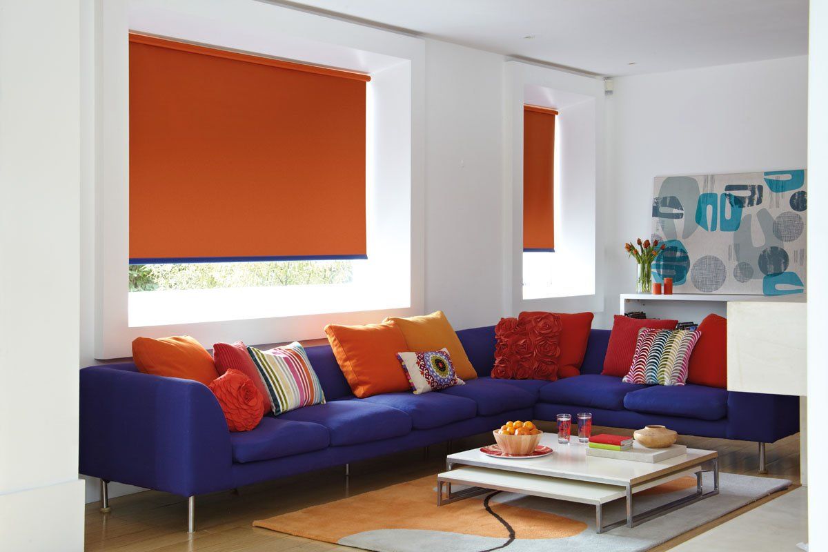orange coloured blinds