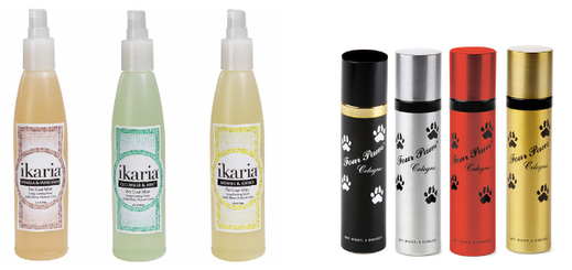 Several bottles of kara perfume are lined up next to each other