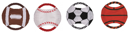 Four different types of sports balls are shown on a white background.