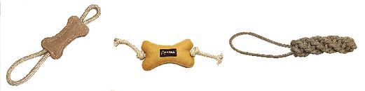 There are three different types of rope toys for dogs.