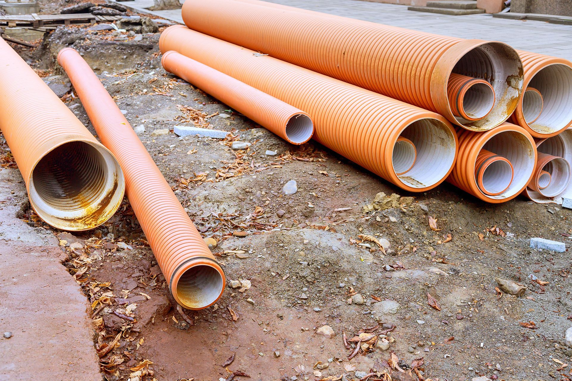 Orange Sewer Pipes