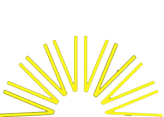 Un mazzo di bastoncini gialli su uno sfondo bianco