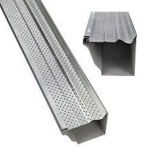 Perforated aluminum gutter with a cutaway view.