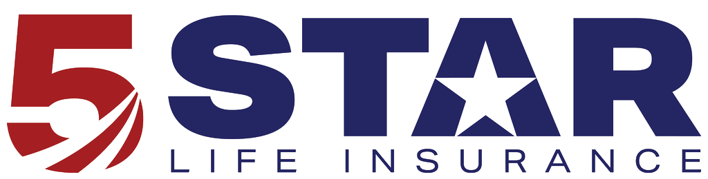 Logo for 5 Star Life Insurance. Red 