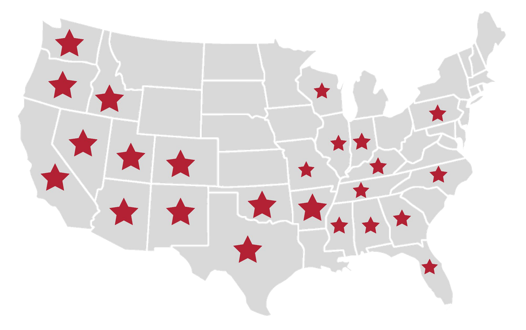 A map of the united states with california highlighted in blue.