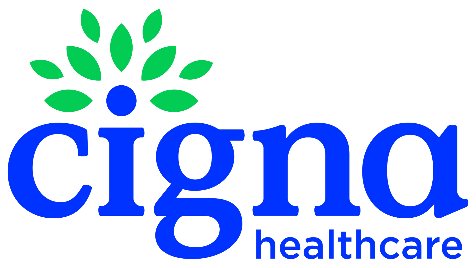 Cigna Healthcare logo with a blue wordmark and green tree icon above it.