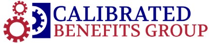 Logo for Calibrated Benefits Group featuring gears and text.