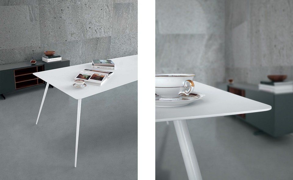 tavolo bianco squadrato