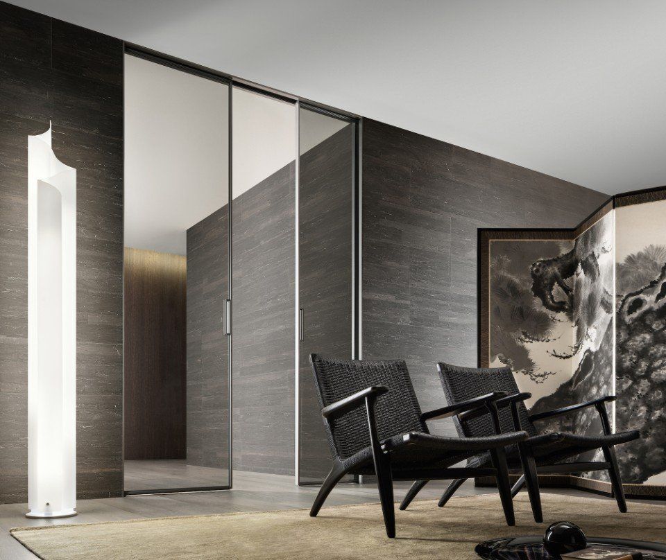 porta a vetri con due ante