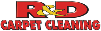 Logo for R&D Carpet Cleaning: Red letters 