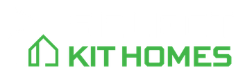 Green logo of a house outline next to the words