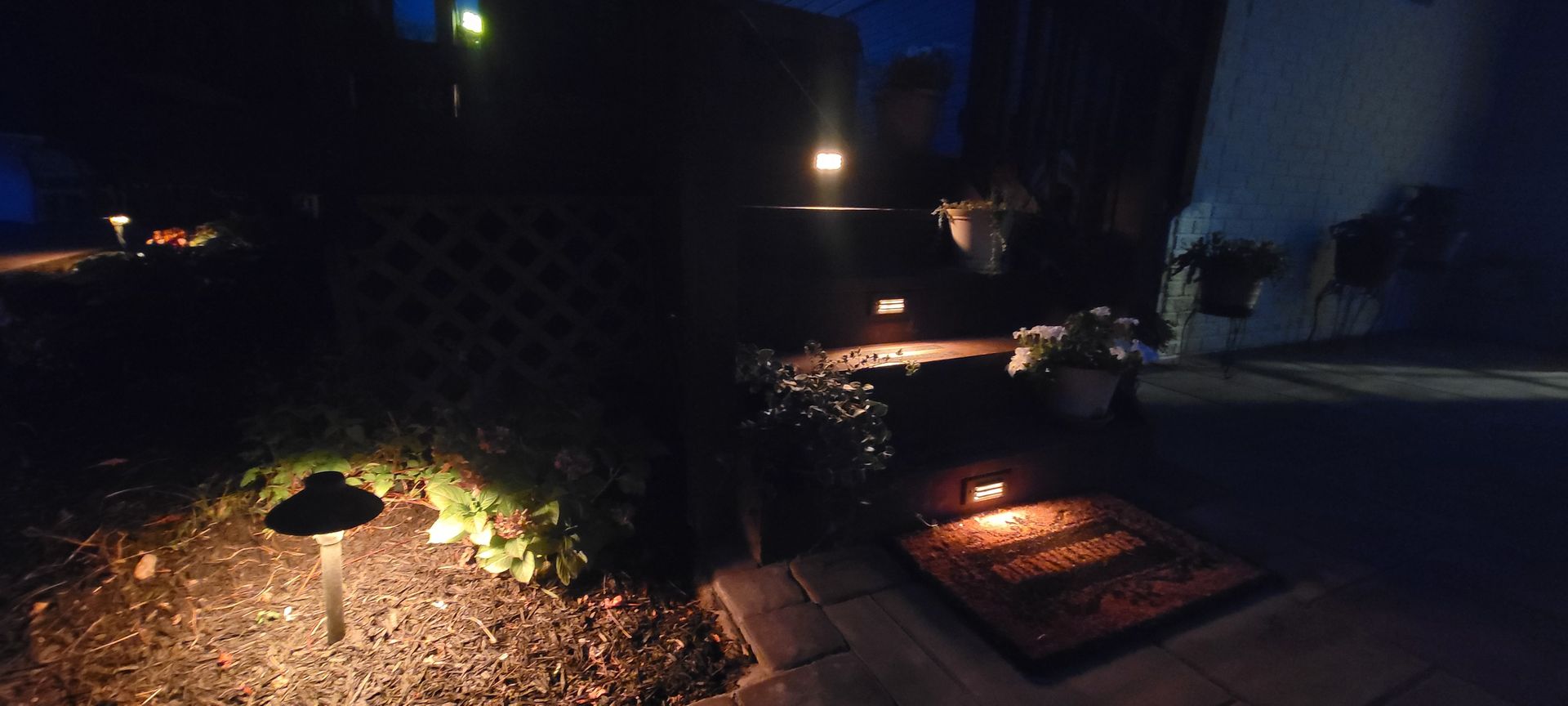 A dark night with a lot of lights on the ground