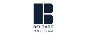 A logo for a company called belgard paves the way.