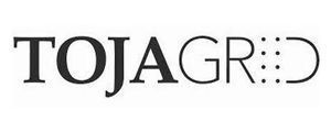 A black and white logo for tojagrid on a white background.