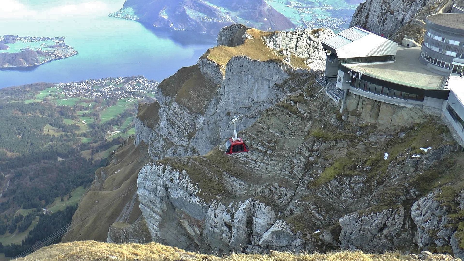 Gondola from Mount Pilatus summit to Lucerne