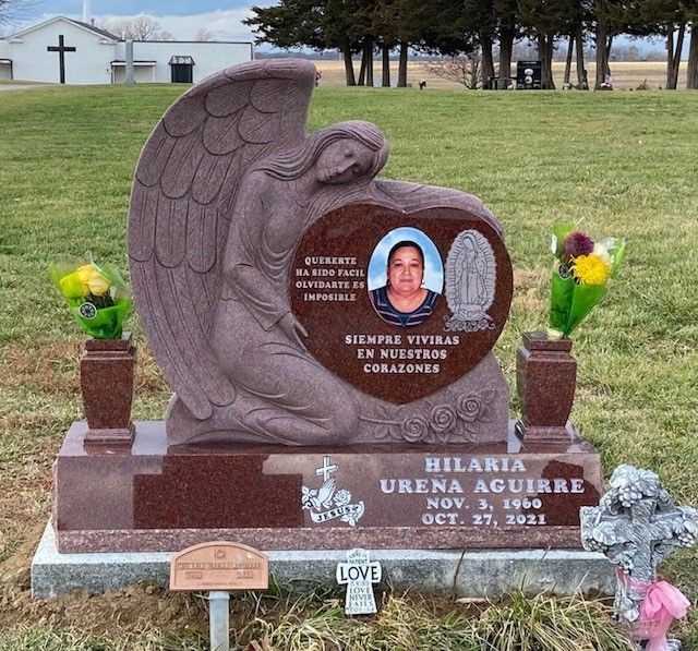 Hilaria Ureña Aguirre Gravestone — Ottumwa, IA — Fuller Monument