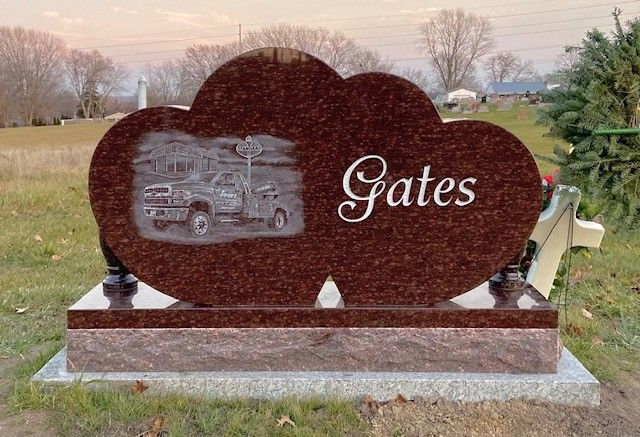 Red Gravestone — Ottumwa, IA — Fuller Monument