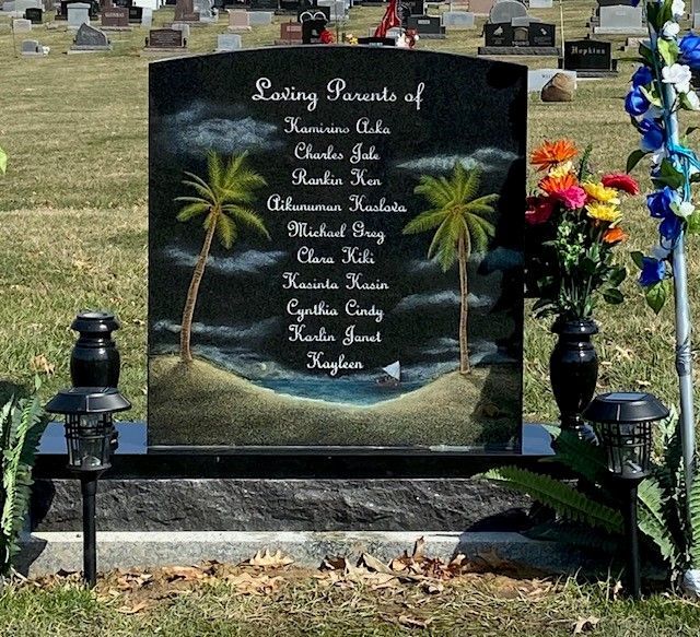 Gravestone With Palm Tree Design — Ottumwa, IA — Fuller Monument