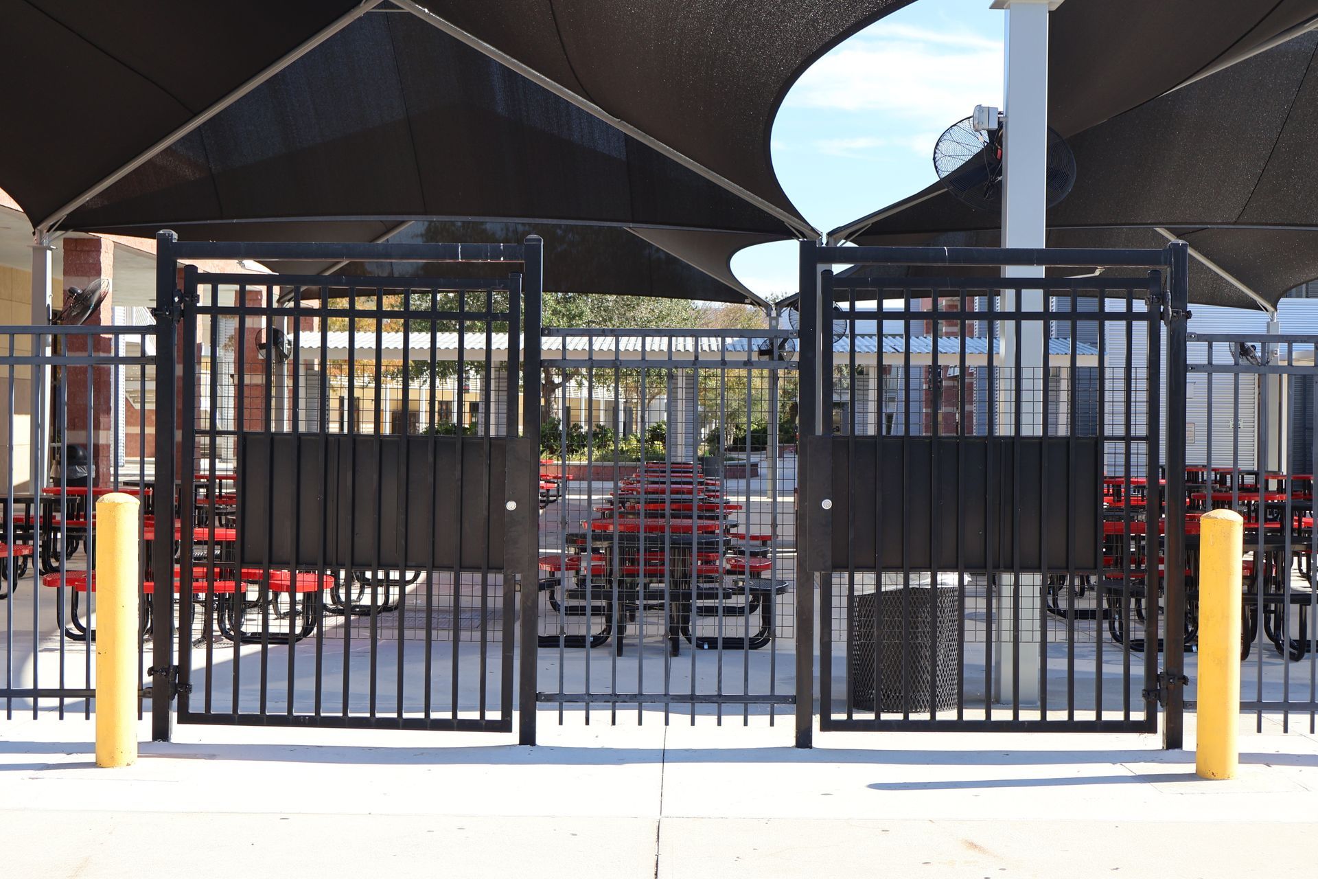 Commercial steel gate installation in Tampa, FL