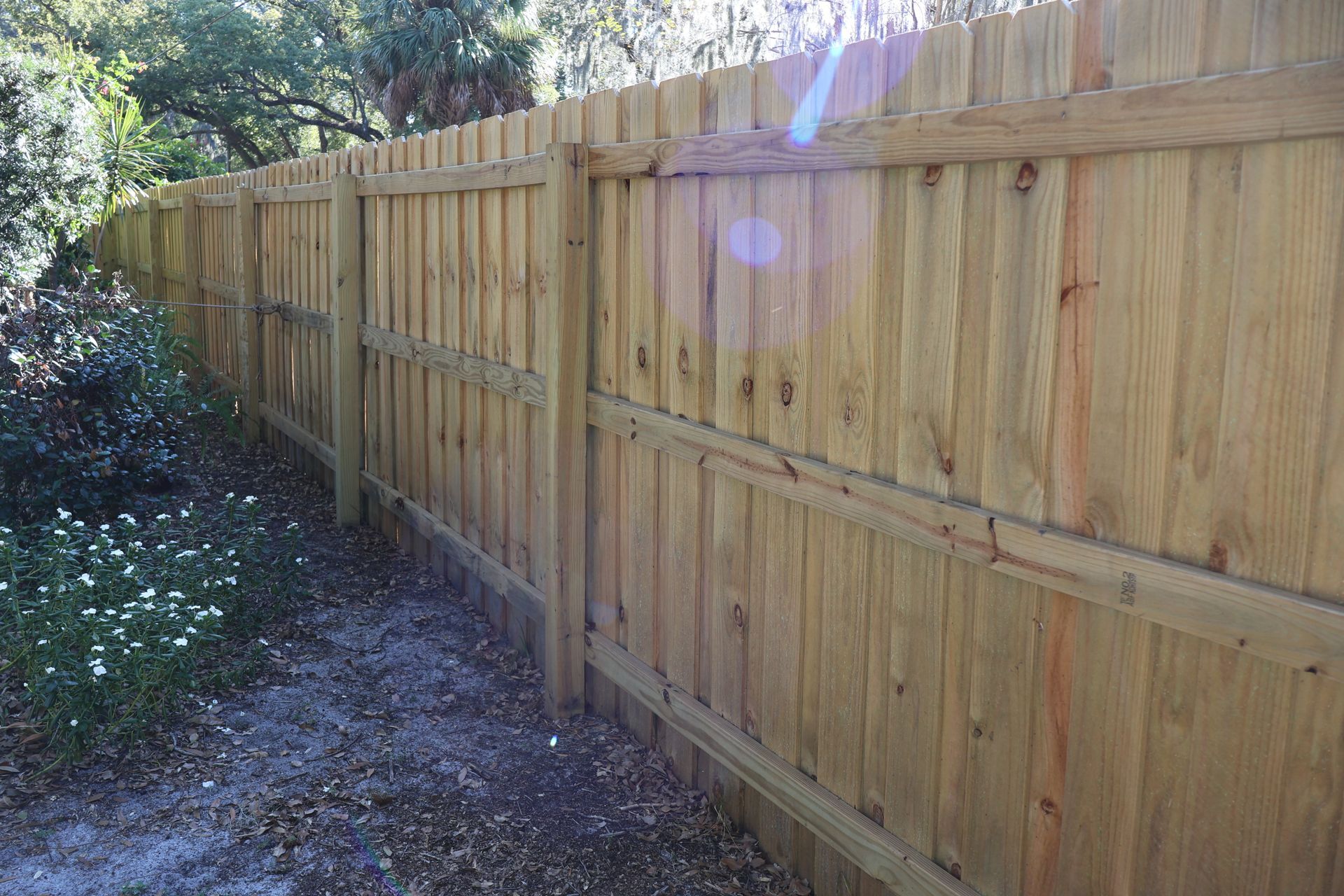 Residential wood fence installation in Tampa, FL