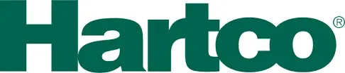 The logo for hartco is green and white on a white background.