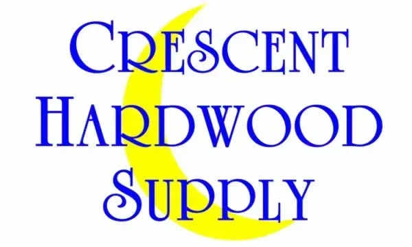 Crescent hardwood supply logo with a yellow crescent moon
