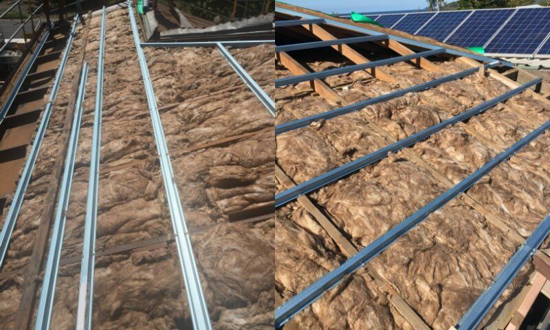 Premium earthwool insulation batts installed on re-roof