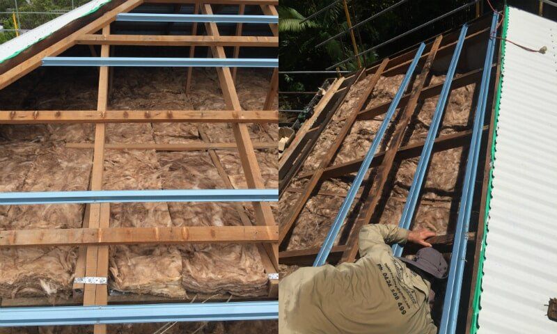 Premium earthwool insulation batts installed on re-roof