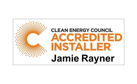 The clean energy council accredited installer jamie rayner logo