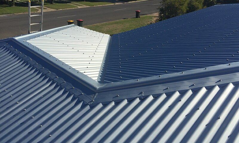 A view of the valley gutter on a zincalume re-roof