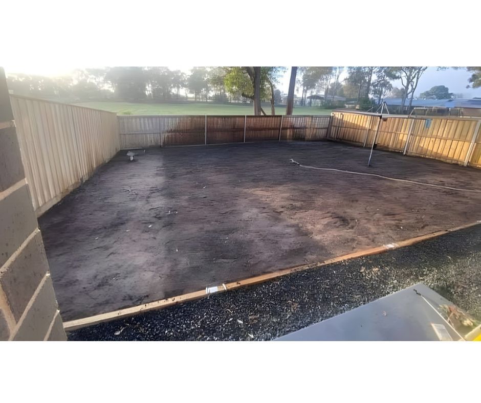 Freshly excavated and levelled backyard in Sydney, ready for landscaping