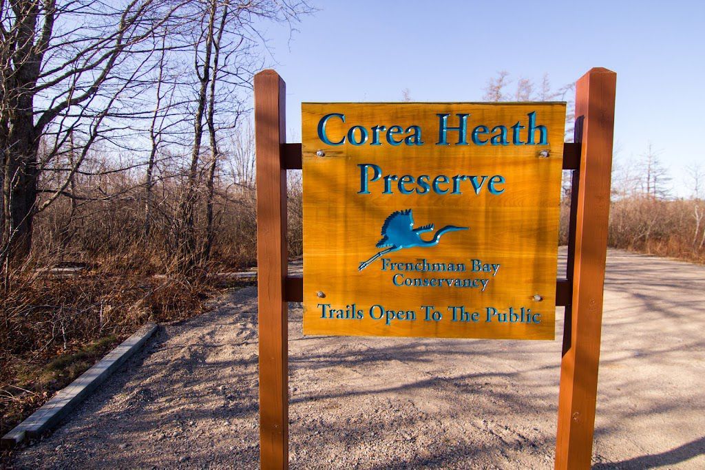 A sign that says corea heath preserve on it