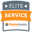 A sticker that says elite service home advisor on it.