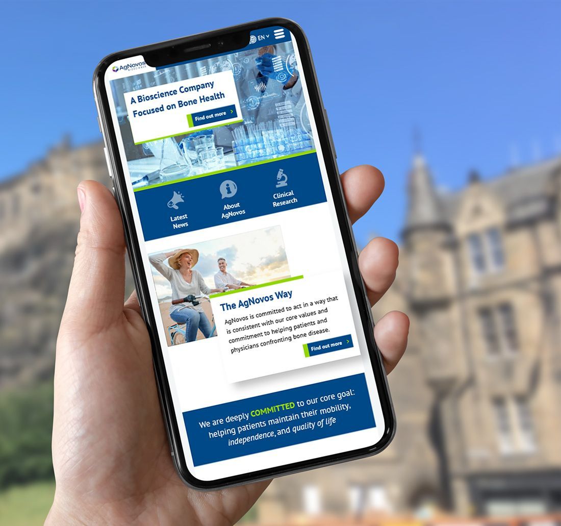 iPhone with the home screen for AgNovos