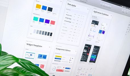 Screen image of colour palette and branding process
