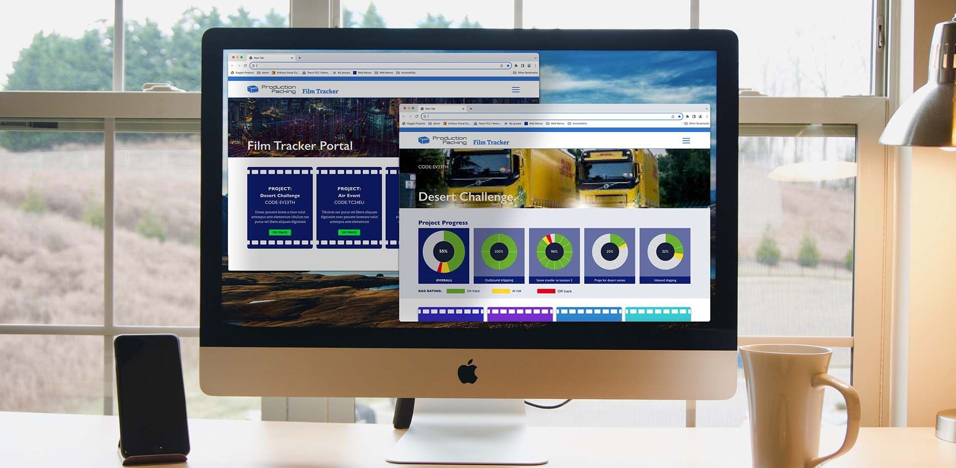 Desktop view of Production Packaging project tool