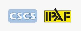 Logos for CSCS (light blue) and IPAF (yellow).