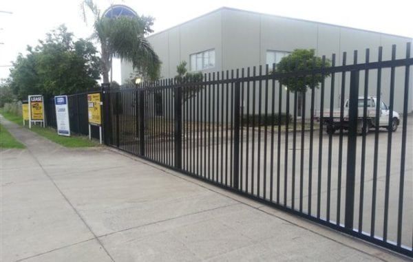 Black Sliding Security Gate — Brisbane, QLD — Hills Fencing