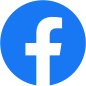 Blue Facebook logo with a white lowercase “f” in a circle