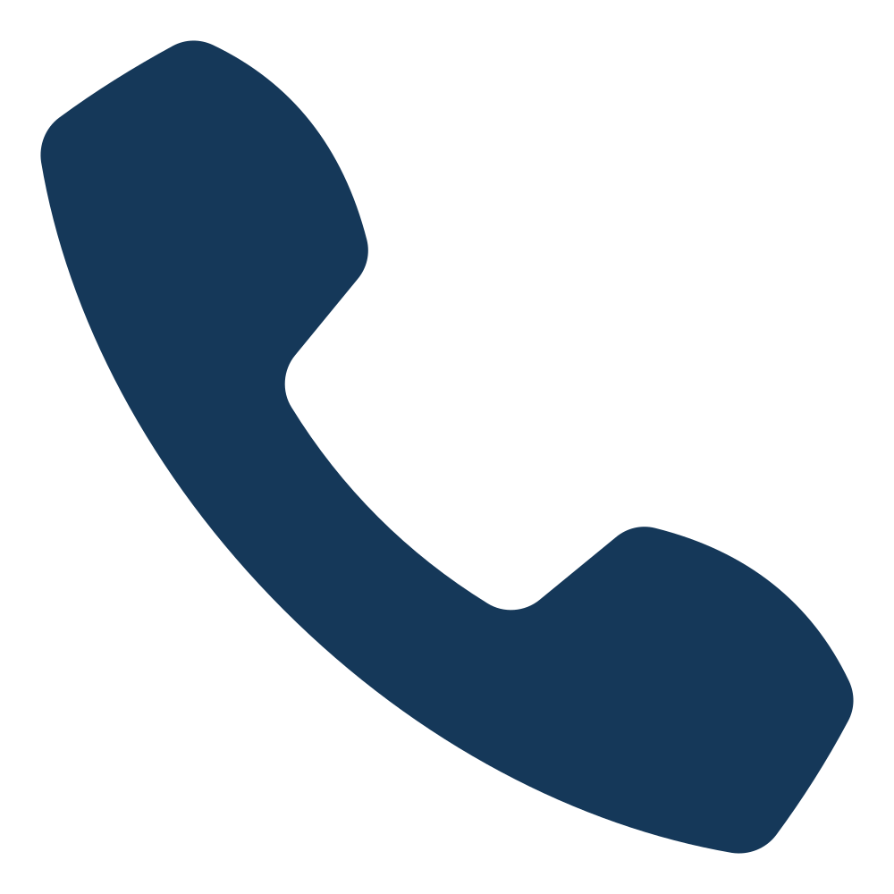 Blue telephone receiver icon.