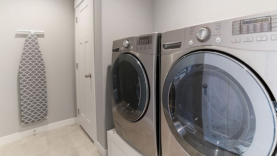 light gray laundry room