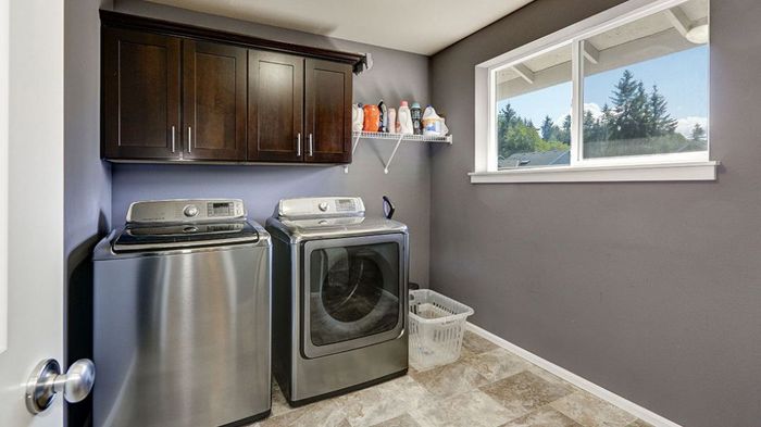 laundry room with 2 windows