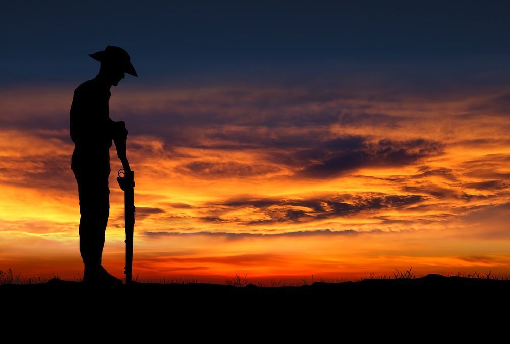 ANZAC soldier in front of sky