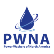 A logo for pwna power washers of north america