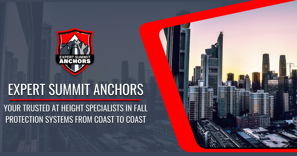 A poster for expert summit anchors with a city skyline in the background