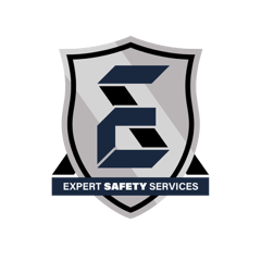 The logo for expert safety services is a shield with a letter e on it.