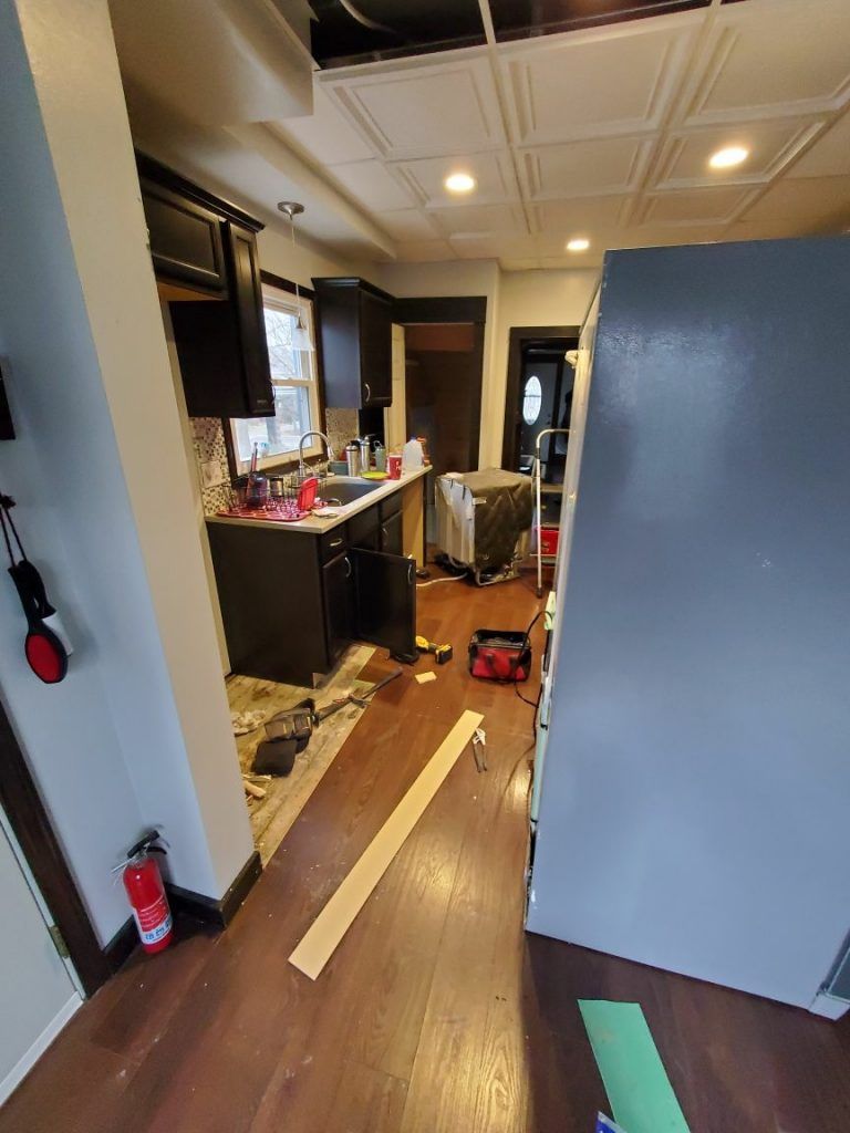 An inside look at the restoration process during a water damage restoration.