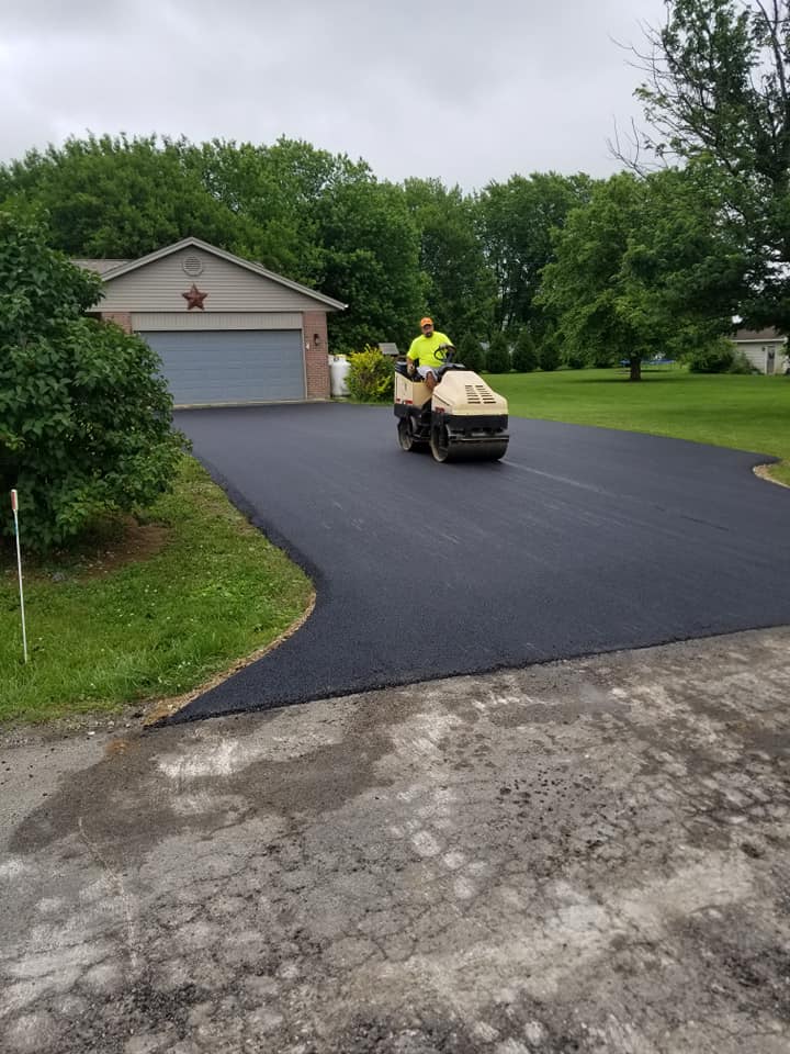 Workers with Rollers on New Road Construction — West Manchester, OH — Back 2 Black Asphalt