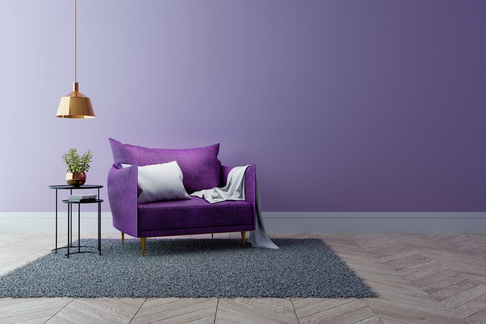 Living Room With Purple Wall — Building Compliance in Mackay, QLD